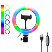 رینگ لایت 8 اینچ RGB LED MJ20