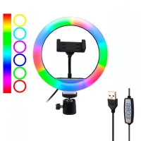 رینگ لایت 8 اینچ RGB LED MJ20
