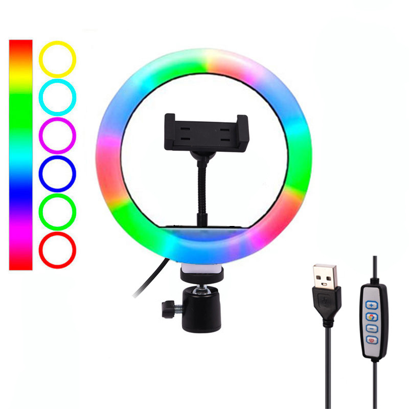 رینگ لایت 8 اینچ RGB LED MJ20