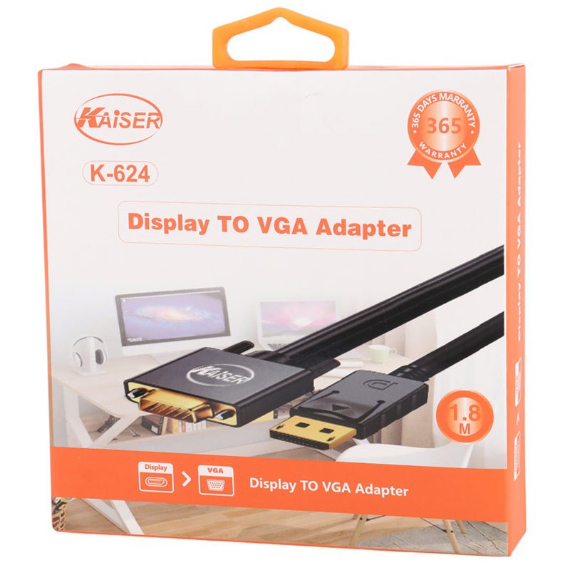 کابل Display به VGA کایزر K-624 طول 1.8 متر