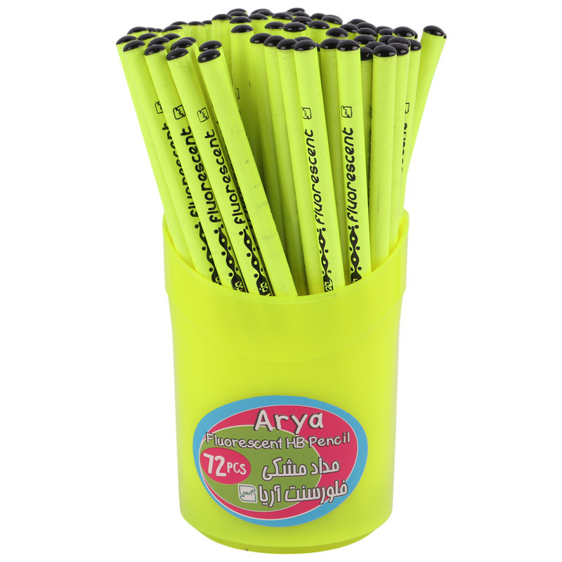 مداد مشکی آریا Fluorescent بسته 72 عددی