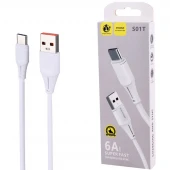 کابل تایپ سی فست شارژ Sasathree S01T 6A 0.9m