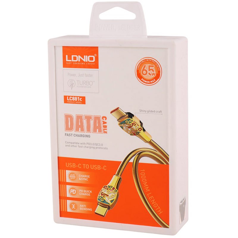 کابل تبدیل فست شارژ Ldnio LC881C Type-C to Type-C QC3.0 PD3.0 65W 1m