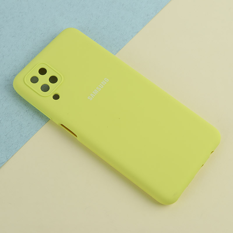 قاب سیلیکونی اصلی زیربسته سامسونگ Galaxy A12 / M12 محافظ لنزدار