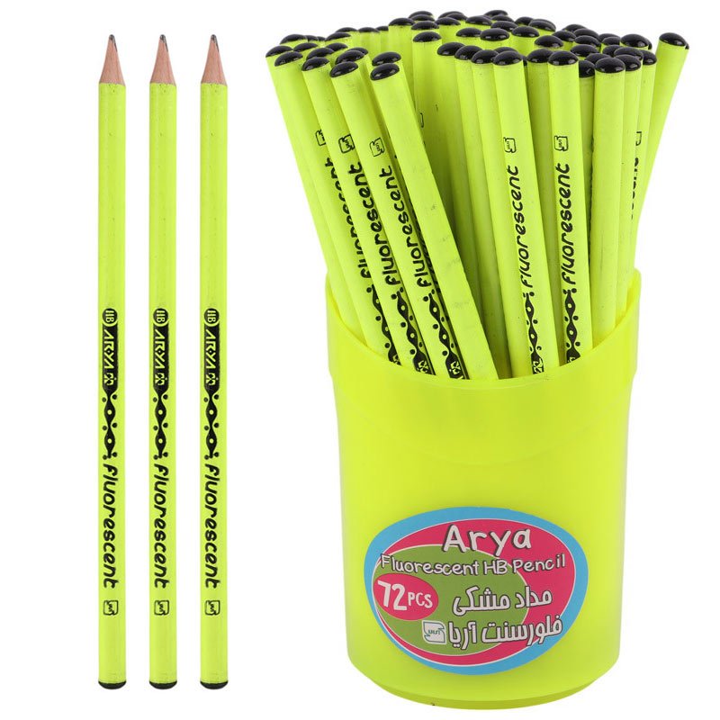 مداد مشکی آریا Fluorescent بسته 72 عددی