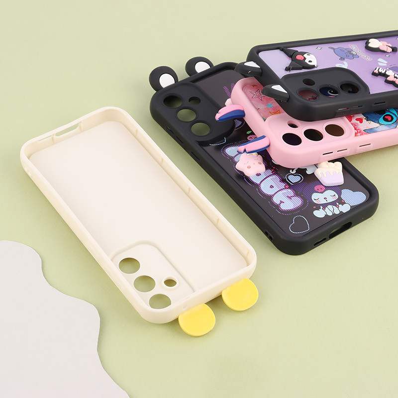 قاب سولید سامسونگ Galaxy A55 عروسکی گوش دار محافظ لنزدار