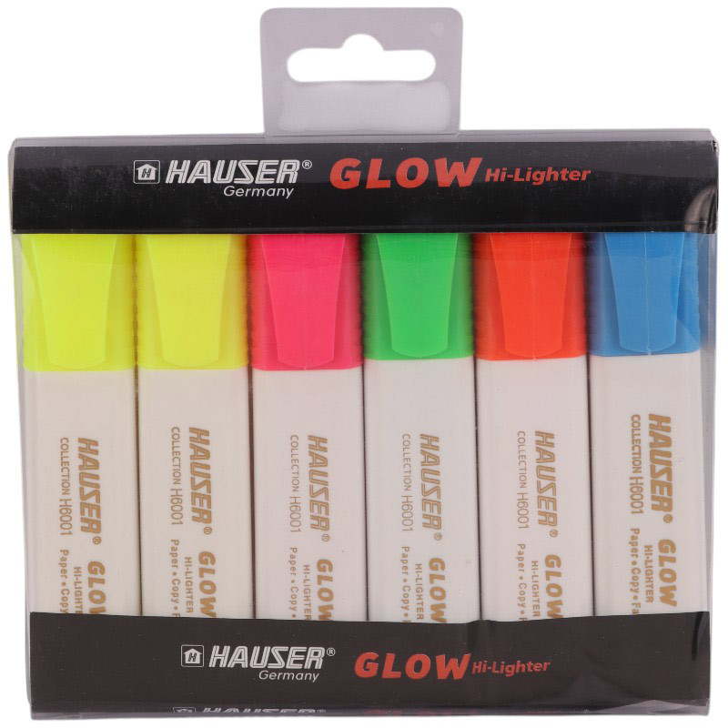 ماژیک هایلایت هایزر Hauser Glow H6001 بسته 6 عددی