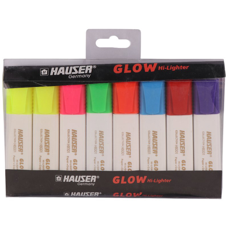 ماژیک هایلایت هایزر Hauser H6001 Glow بسته 8 عددی