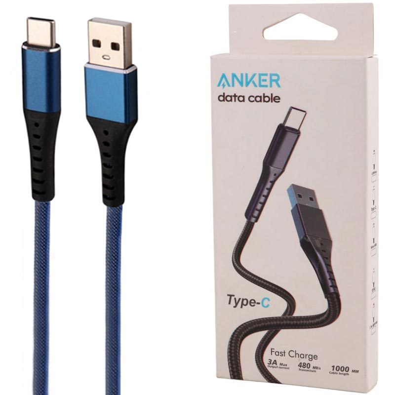 کابل تایپ سی فست شارژ Anker 3A 1m Highcopy