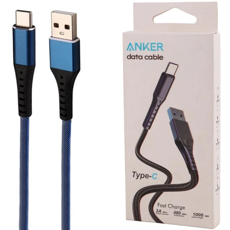 کابل تایپ سی فست شارژ Anker 3A 1m Highcopy