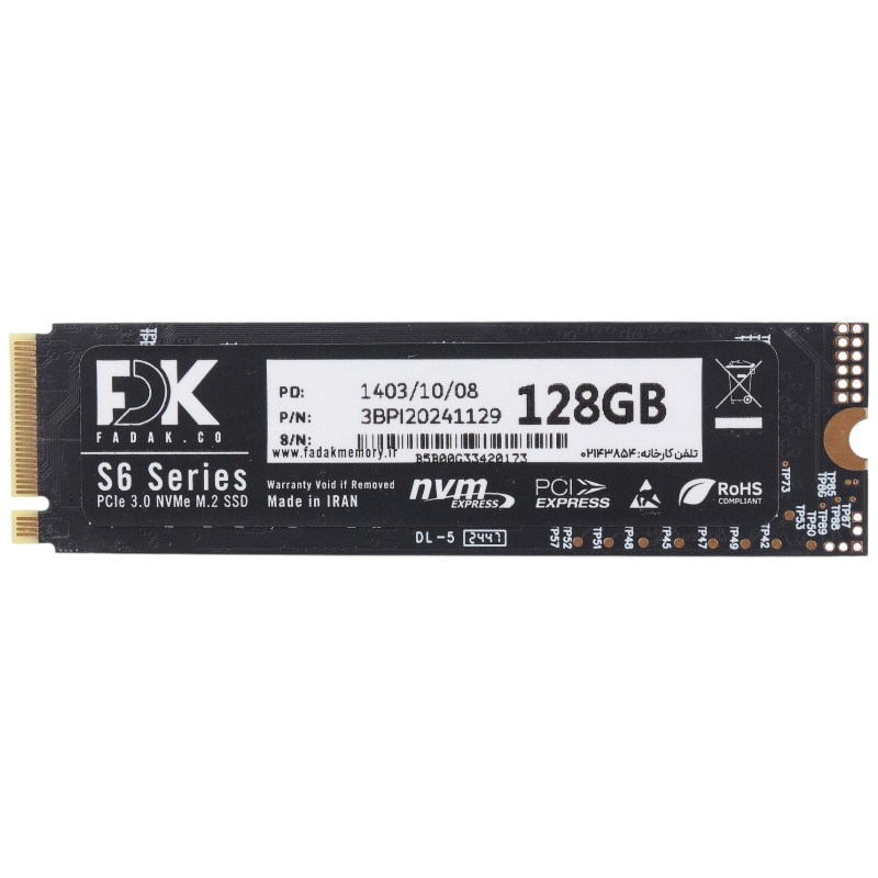 حافظه SSD فدک FDK S6 128GB M.2