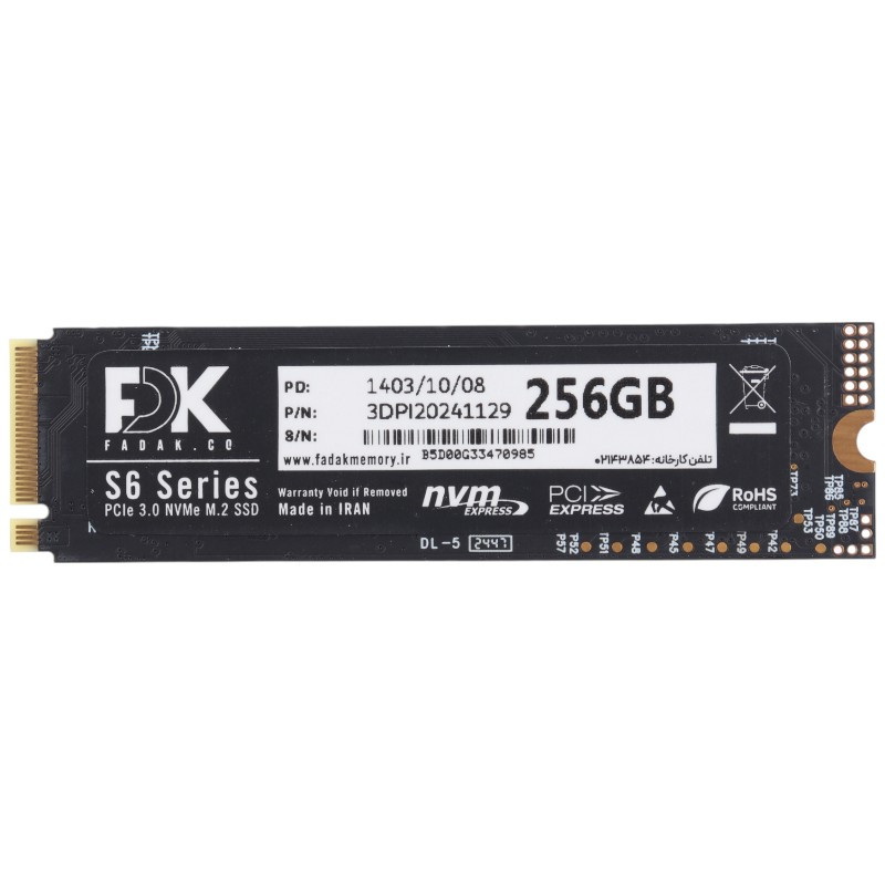 حافظه SSD فدک FDK S6 256GB M.2