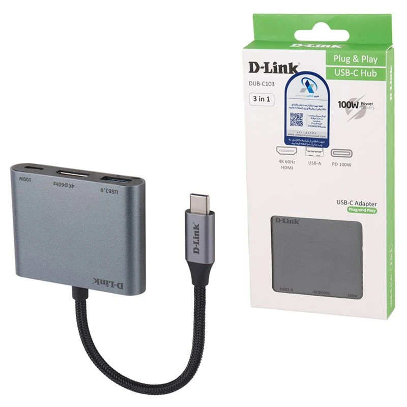 هاب 3 پورت Type-C دی لینک dub-c103
