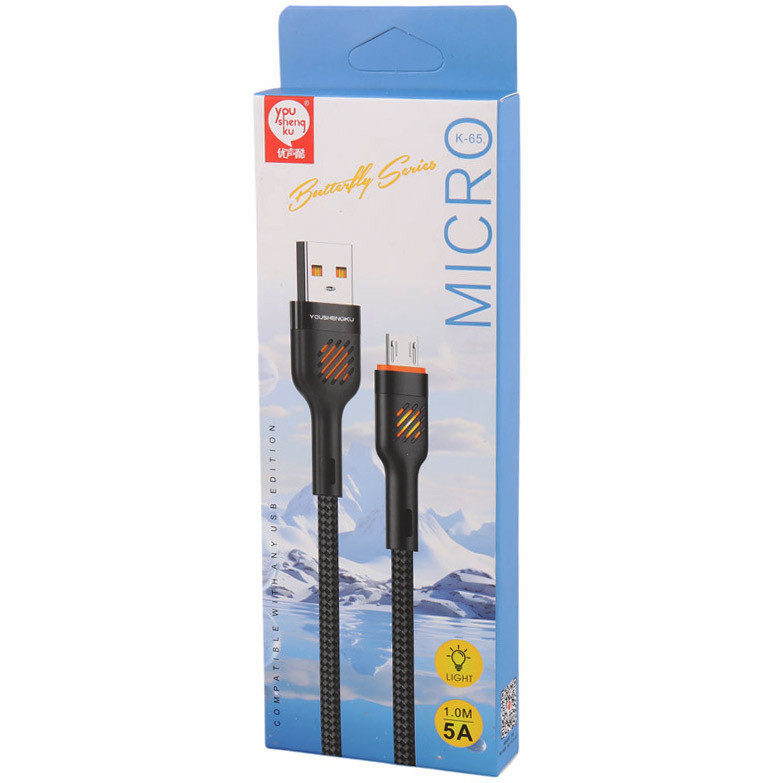 کابل میکرو یو اس بی فست شارژ YOU SHENQ KU K-65 5A 1m