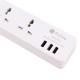 چند راهی 3 خانه ارت دار پرووان PPS615U با کابل 1.8 متری + شارژر USB