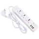 چند راهی 3 خانه ارت دار پرووان PPS615U با کابل 1.8 متری + شارژر USB