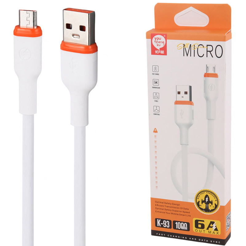 کابل میکرو یو اس بی فست شارژ You Shenq Ku K-93 6A 1m