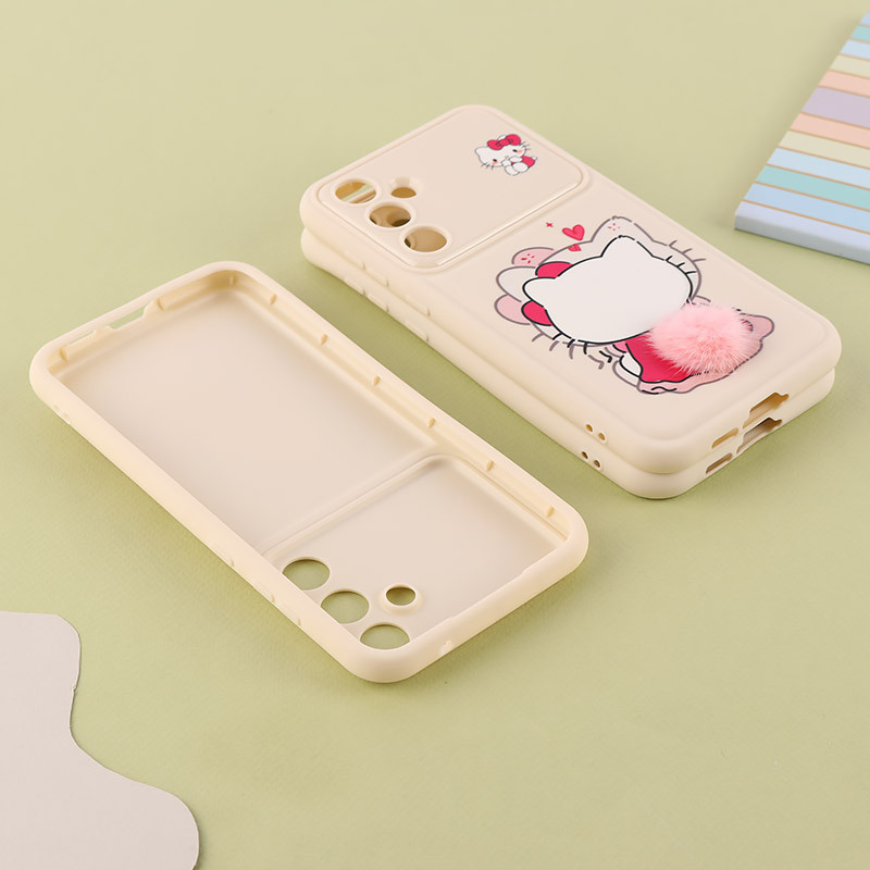 قاب ژله ای سامسونگ Galaxy A55 دم پشمالو محافظ لنزدار