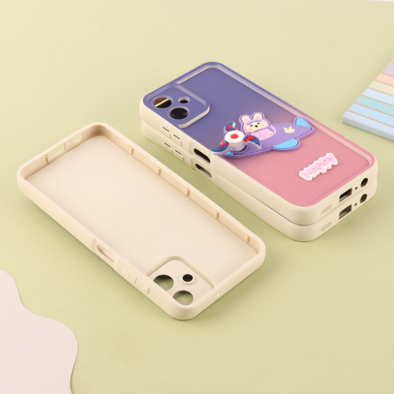 قاب سولید سامسونگ Galaxy A06 اسپینردار دور سفید محافظ لنزدار