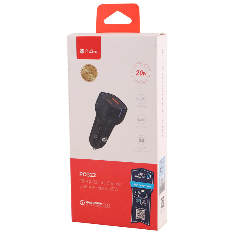 شارژر فندکی فست شارژ ProOne PCG22 PD QC3.0 3A 20W