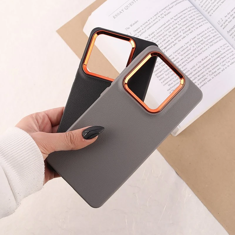 قاب چرمی ژله ای شیائومی Redmi Note 14 5G دور محافظ متال