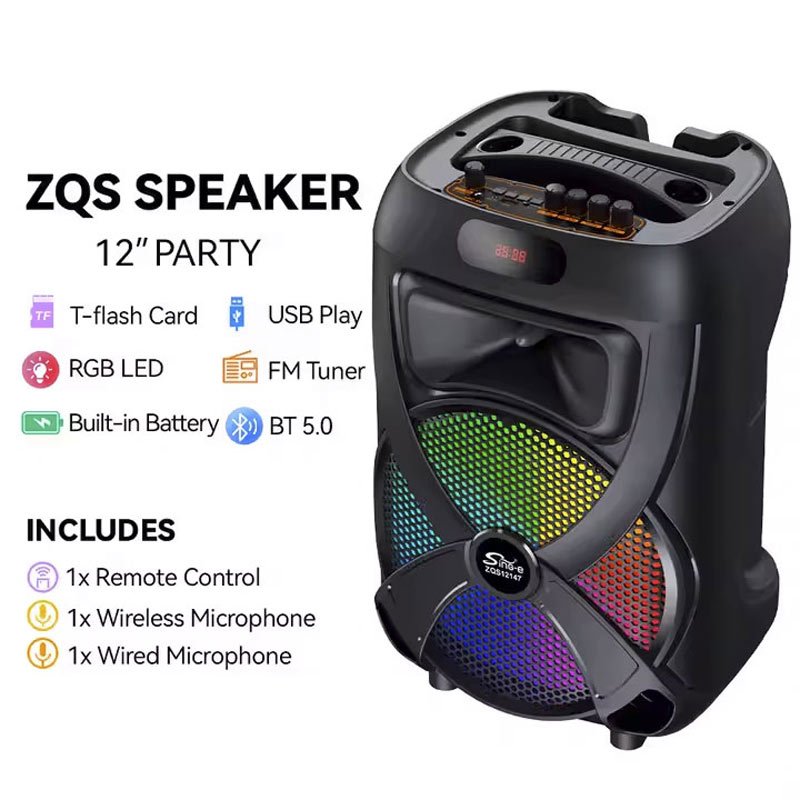 اسپیکر چمدانی بلوتوثی سینگ ای ZQS-ZQS12147+ میکروفون و ریموت کنترل