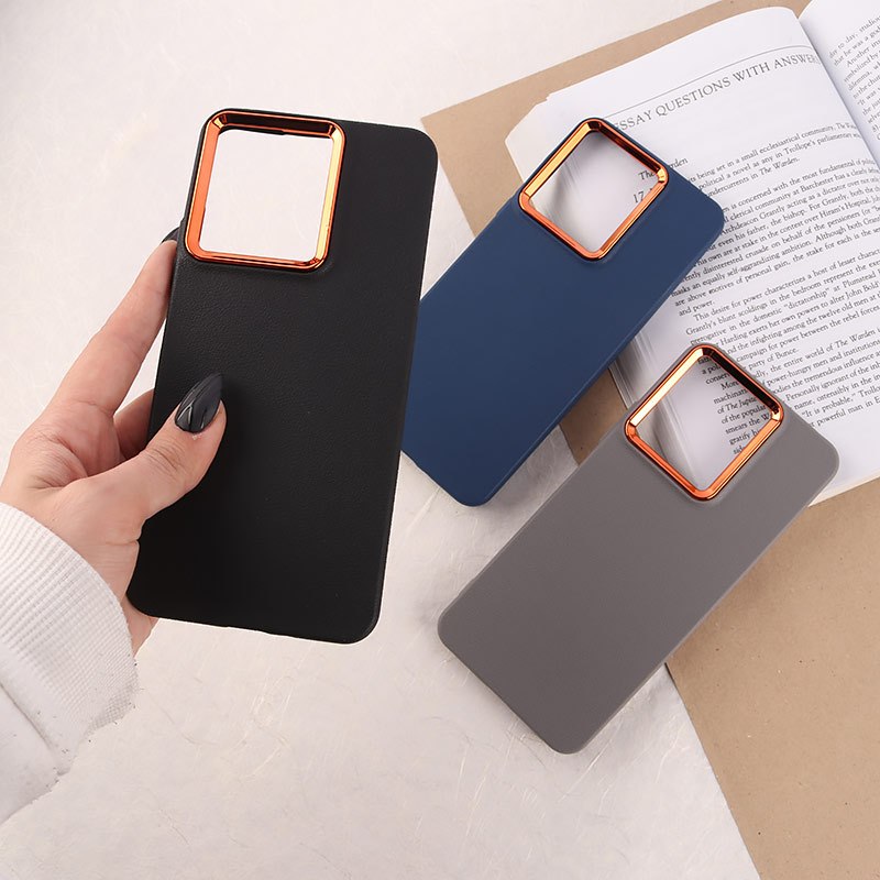 قاب چرمی ژله ای شیائومی Redmi 13C / Poco C65 دور محافظ متال