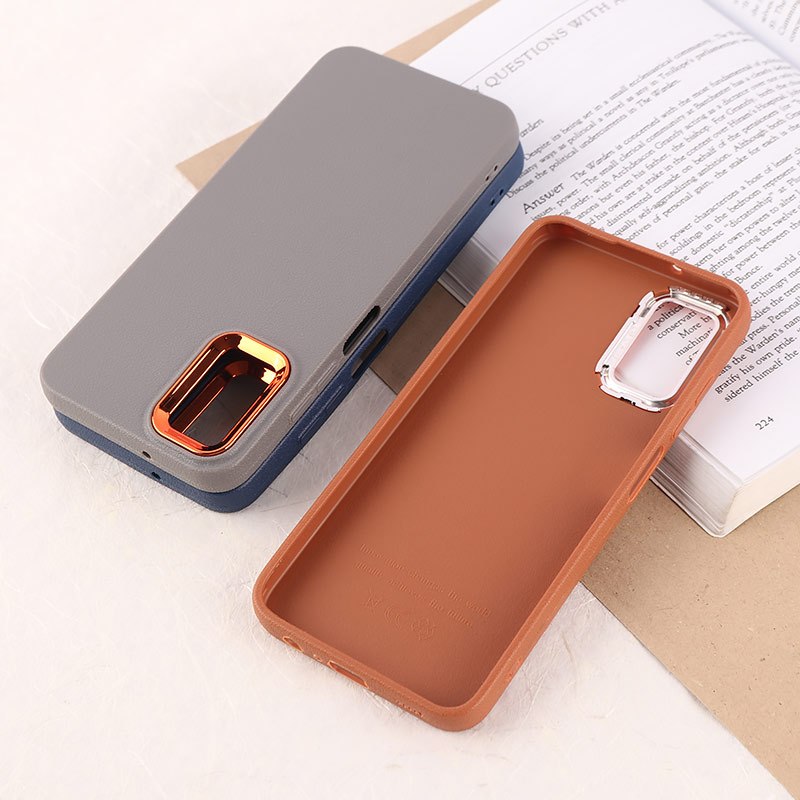 قاب چرمی ژله ای سامسونگ Galaxy A02s / M02s / A03s دور محافظ متال