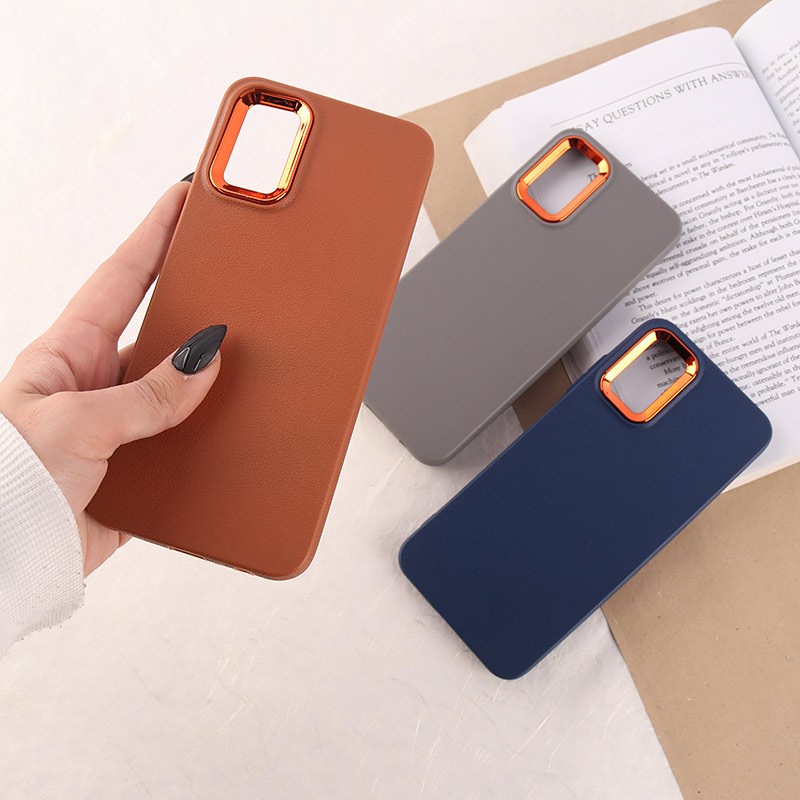 قاب چرمی ژله ای سامسونگ Galaxy A02s / M02s / A03s دور محافظ متال