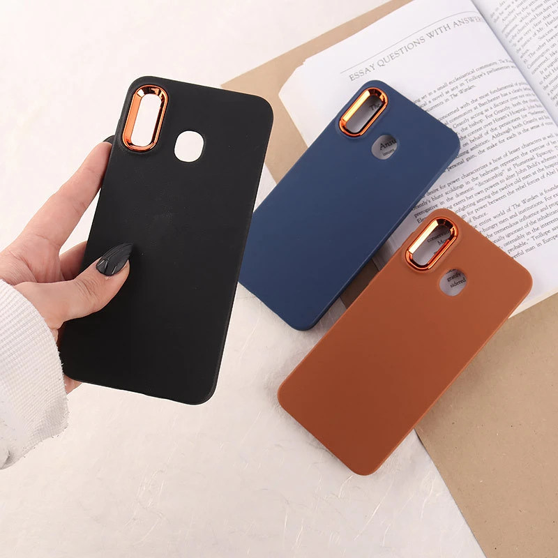 قاب چرمی ژله ای سامسونگ Galaxy A20 / A30 دور محافظ متال