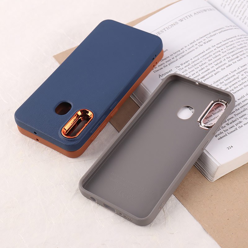 قاب چرمی ژله ای سامسونگ Galaxy A20 / A30 دور محافظ متال