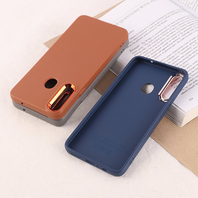 قاب چرمی ژله ای سامسونگ Galaxy A20s دور محافظ متال