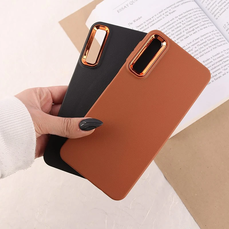 قاب چرمی ژله ای سامسونگ Galaxy A7 2018 دور محافظ متال