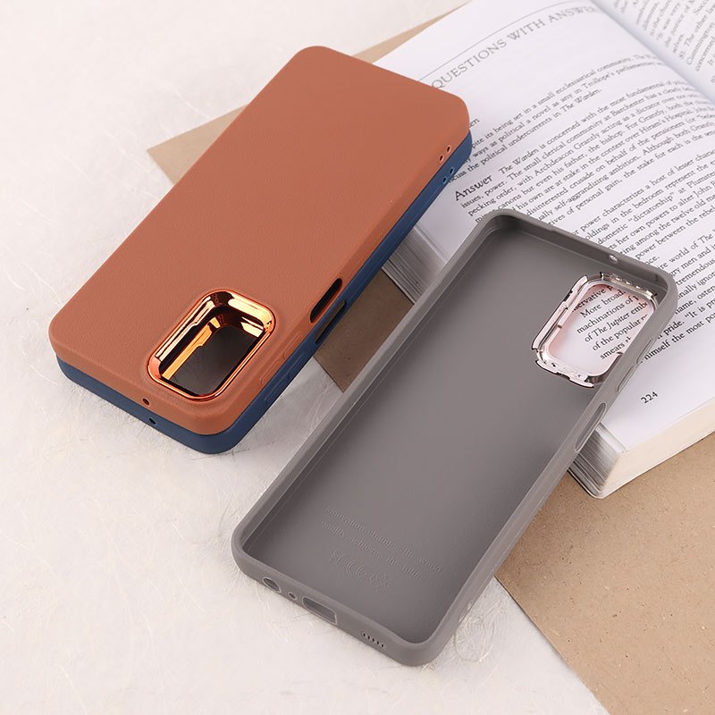 قاب چرمی ژله ای سامسونگ Galaxy A12 / M12 دور محافظ متال