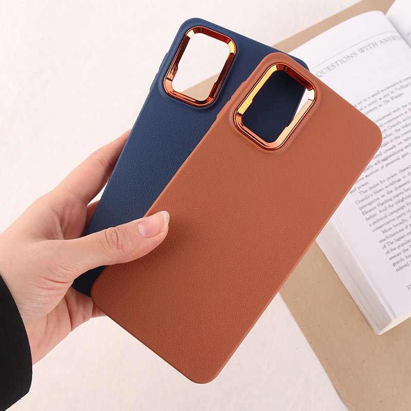 قاب چرمی ژله ای سامسونگ Galaxy A12 / M12 دور محافظ متال