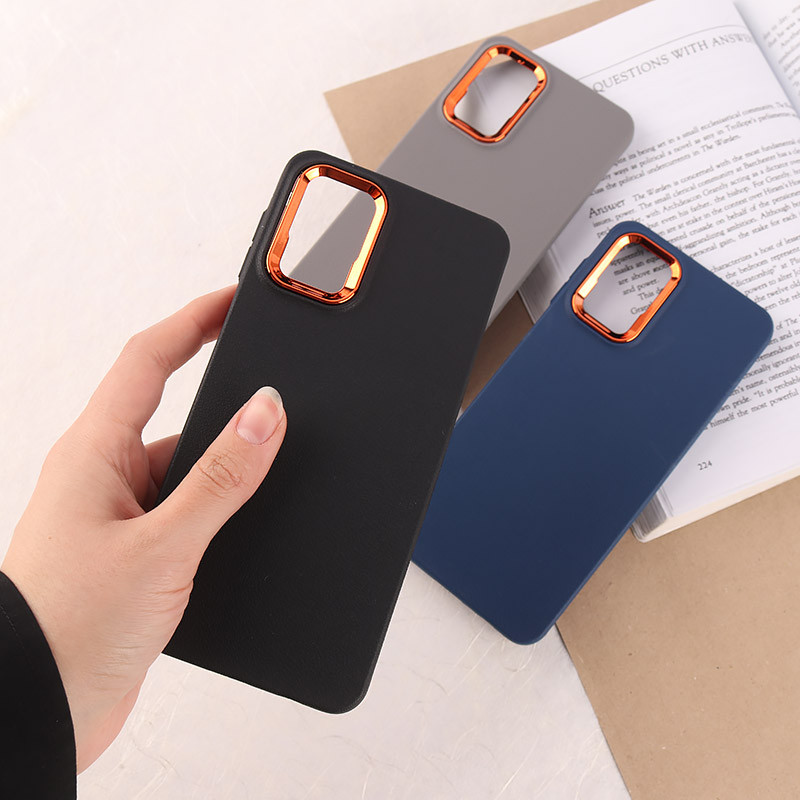 قاب چرمی ژله ای سامسونگ Galaxy A12 / M12 دور محافظ متال