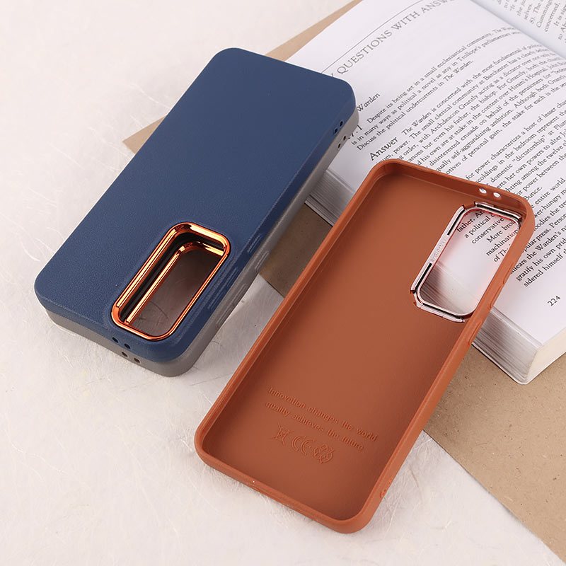 قاب چرمی ژله ای سامسونگ Galaxy S24 FE دور محافظ متال