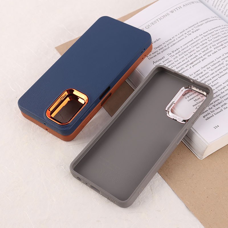 قاب چرمی ژله ای سامسونگ Galaxy A22 4G / M22 / M32 4G دور محافظ متال