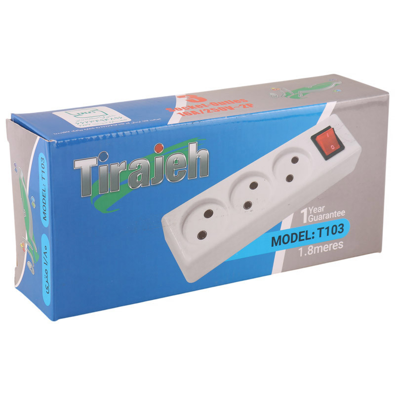 چند راهی 3 خانه تیراژه T103 با کابل 1.8 متری