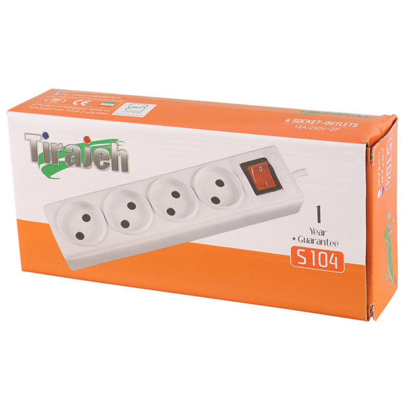چند راهی 4 خانه تیراژه S104 با کابل 3 متری