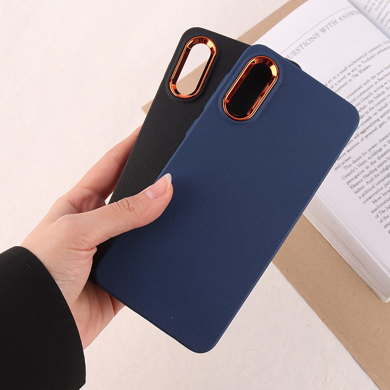 قاب چرمی ژله ای سامسونگ Galaxy A02 / M02 دور محافظ متال