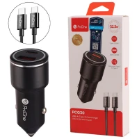 شارژر فندکی فست شارژ ProOne PCG30 PD 3A 30W + کابل تبدیل تایپ سی