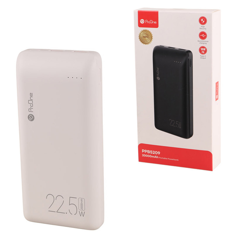پاور بانک پرووان PPB5209 22.5W ظرفیت 20000 میلی آمپر ساعت