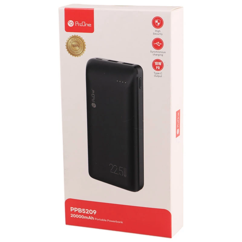 پاور بانک پرووان PPB5209 22.5W ظرفیت 20000 میلی آمپر ساعت