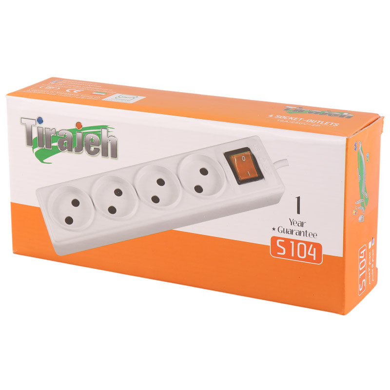 چند راهی 4 خانه تیراژه S104 با کابل 5 متری