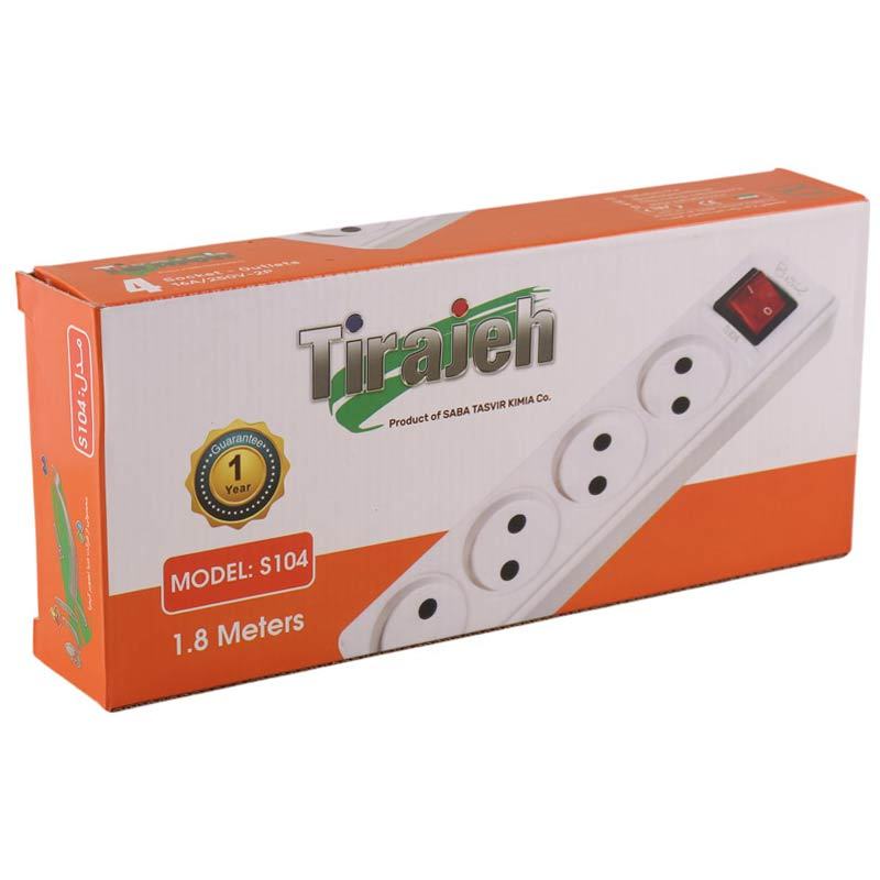 چند راهی 4 خانه تیراژه S104 با کابل 1.8 متری