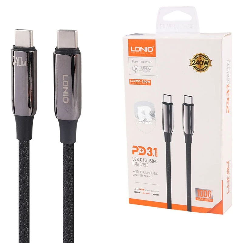 کابل تبدیل فست شارژ LDNIO LC921C Type-C to Type-C PD3.1 240W 1m