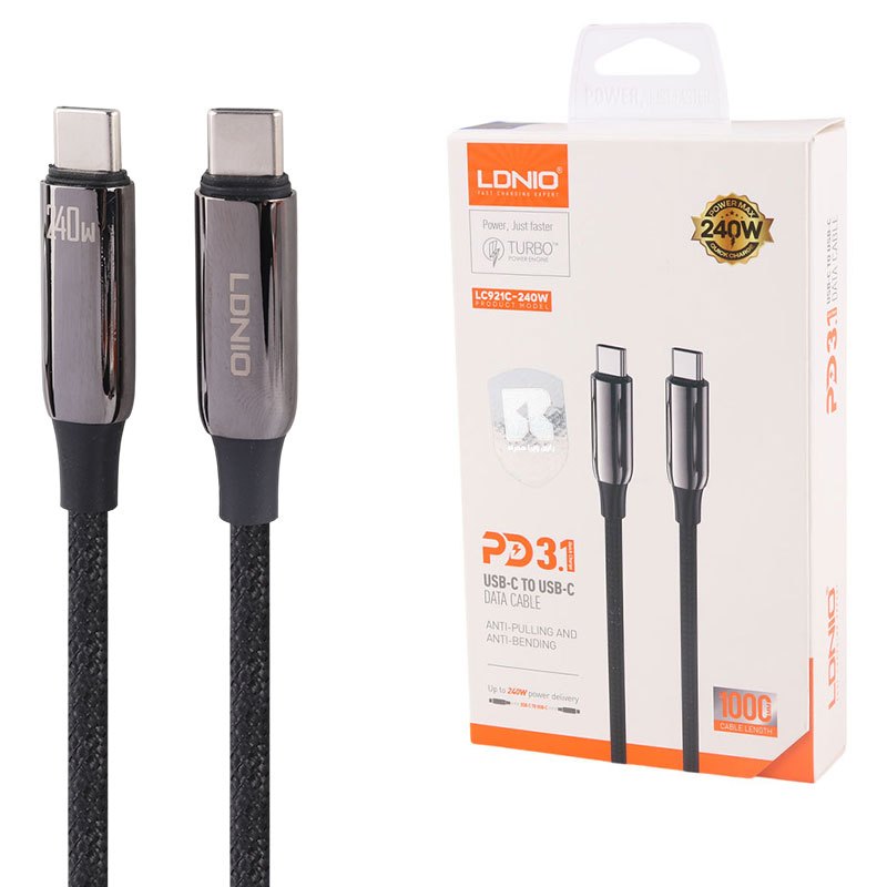 کابل تبدیل فست شارژ LDNIO LC921C Type-C to Type-C PD3.1 240W 1m