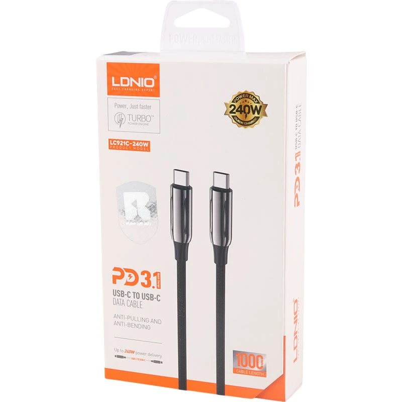 کابل تبدیل فست شارژ LDNIO LC921C Type-C to Type-C PD3.1 240W 1m