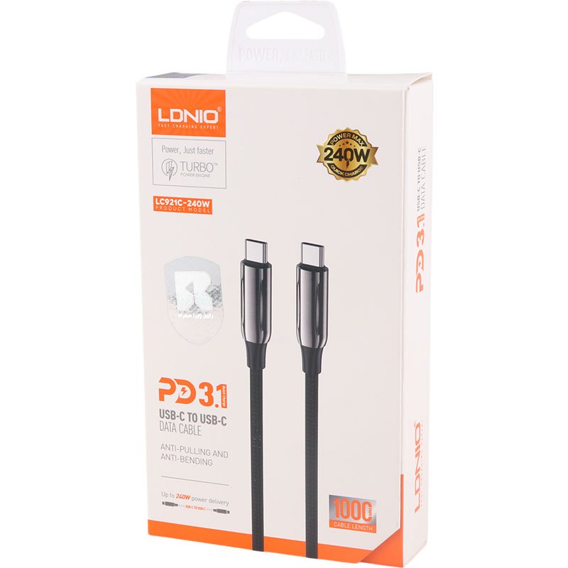 کابل تبدیل فست شارژ LDNIO LC921C Type-C to Type-C PD3.1 240W 1m